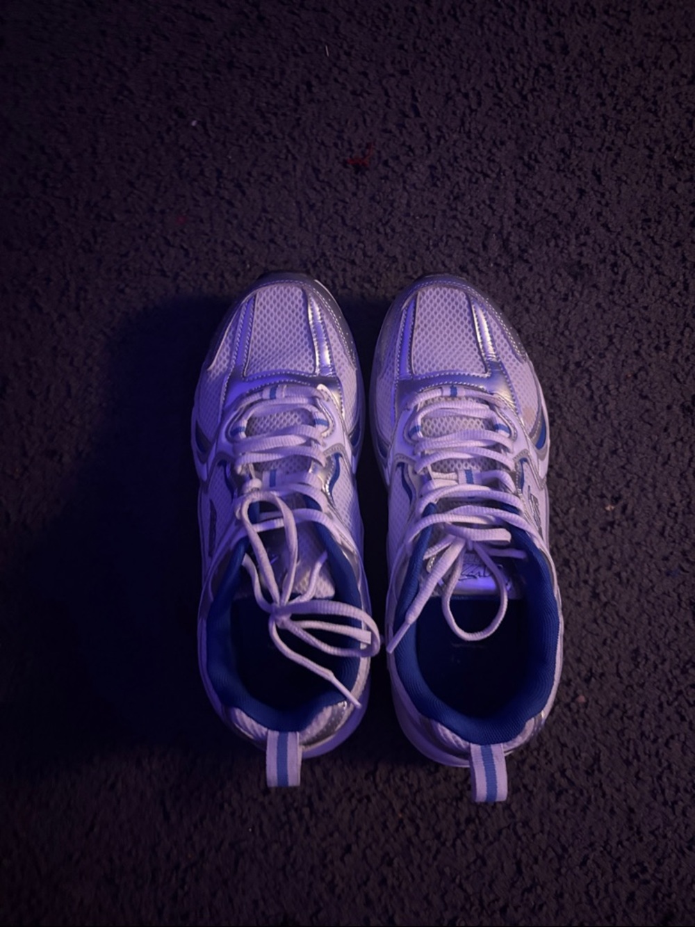 Avia White Athletic Sneakers with Blue Accents